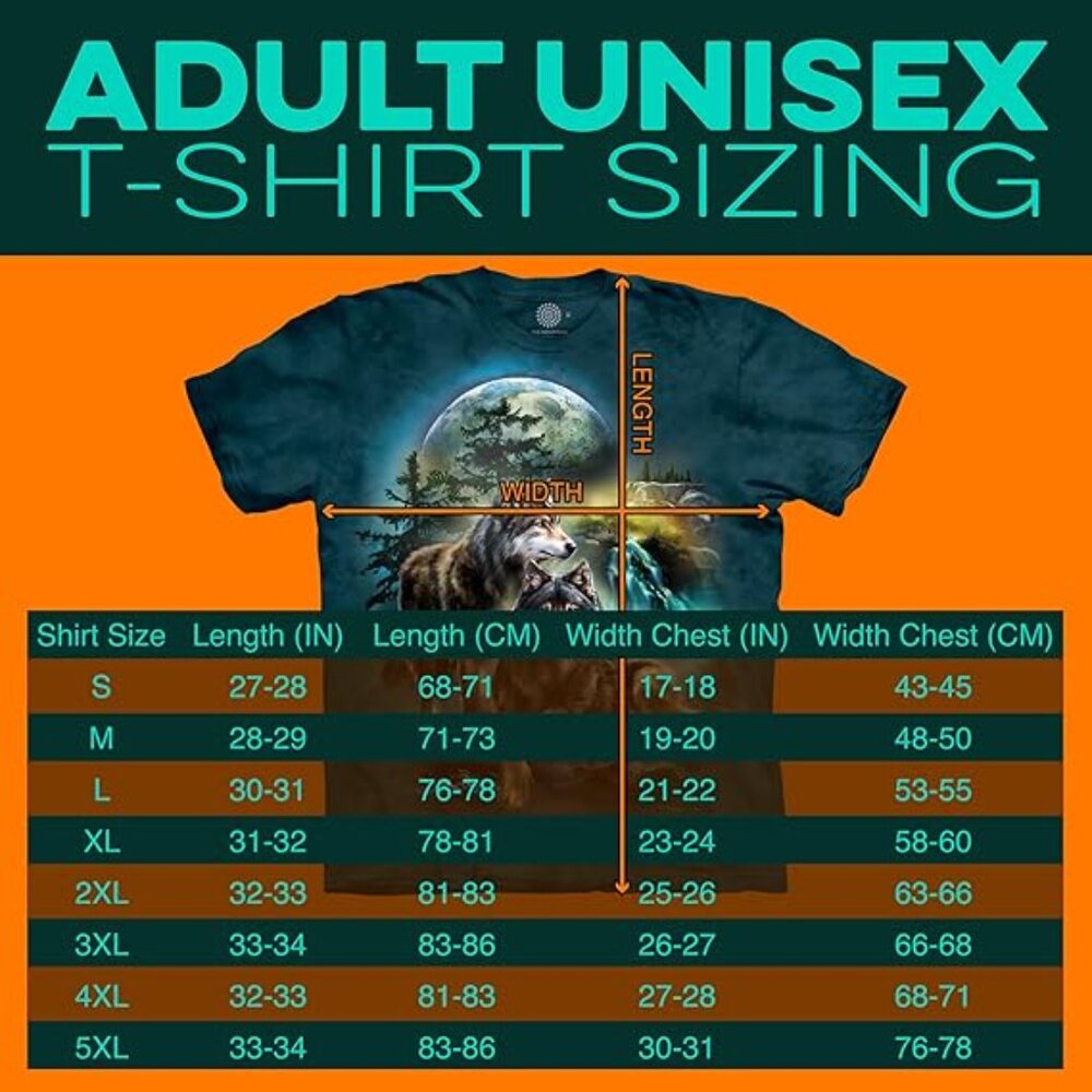 The Mountain Yin Yang Wolf Wolves Howling Moon Stars Dog Husky Lunar Shirt S-3X - Picture 3 of 4